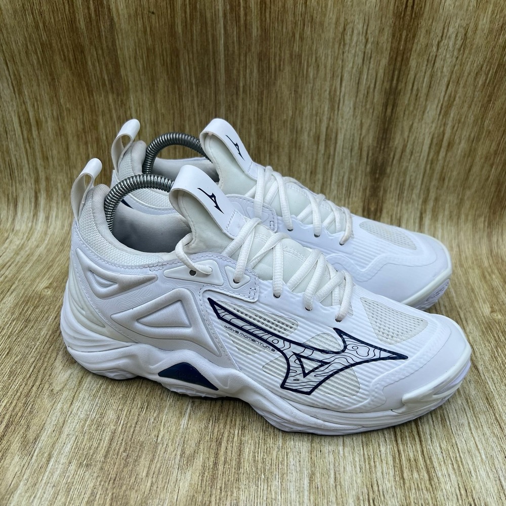 Mizuno Wave Momentum 3 Volleyball Shoes Women's Size 8.5 White Navy V1GC231208